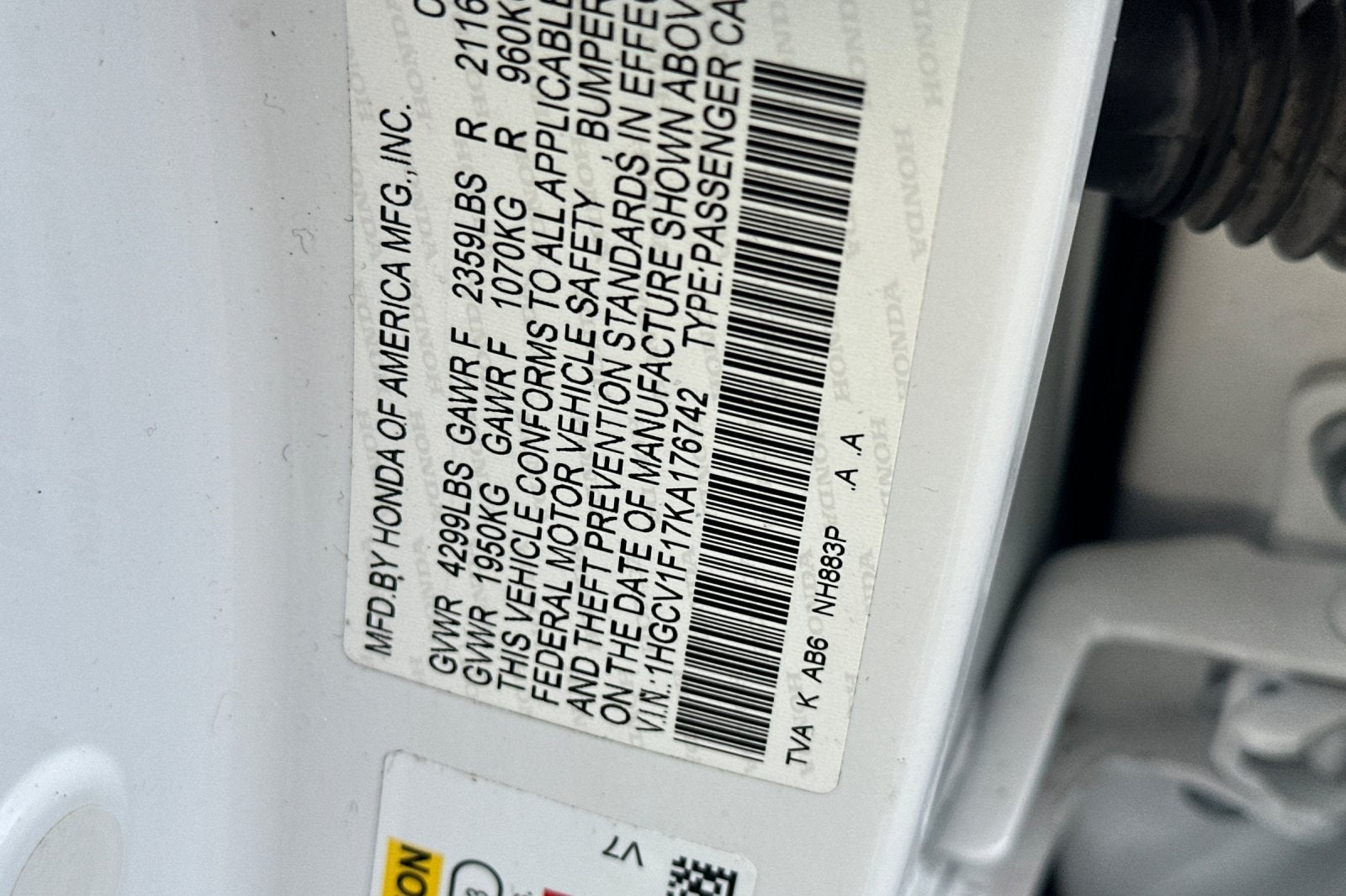 2019 Honda Accord LX 1.5T