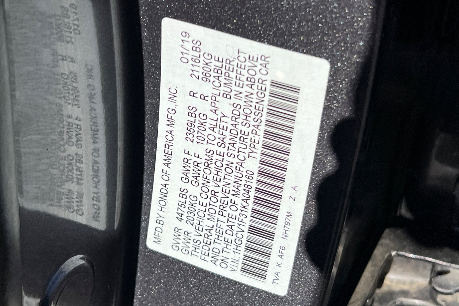 2019 Honda Accord Sedan Sport 1.5T