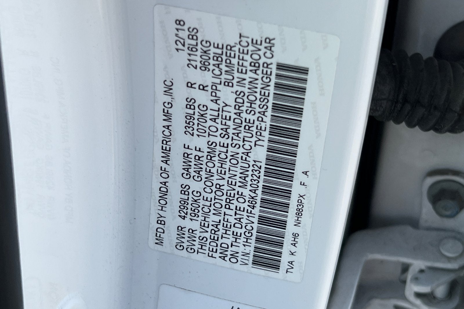2019 Honda Accord Sedan EX 1.5T