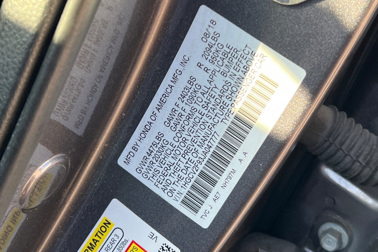 2018 Honda Accord Sedan Touring 2.0T
