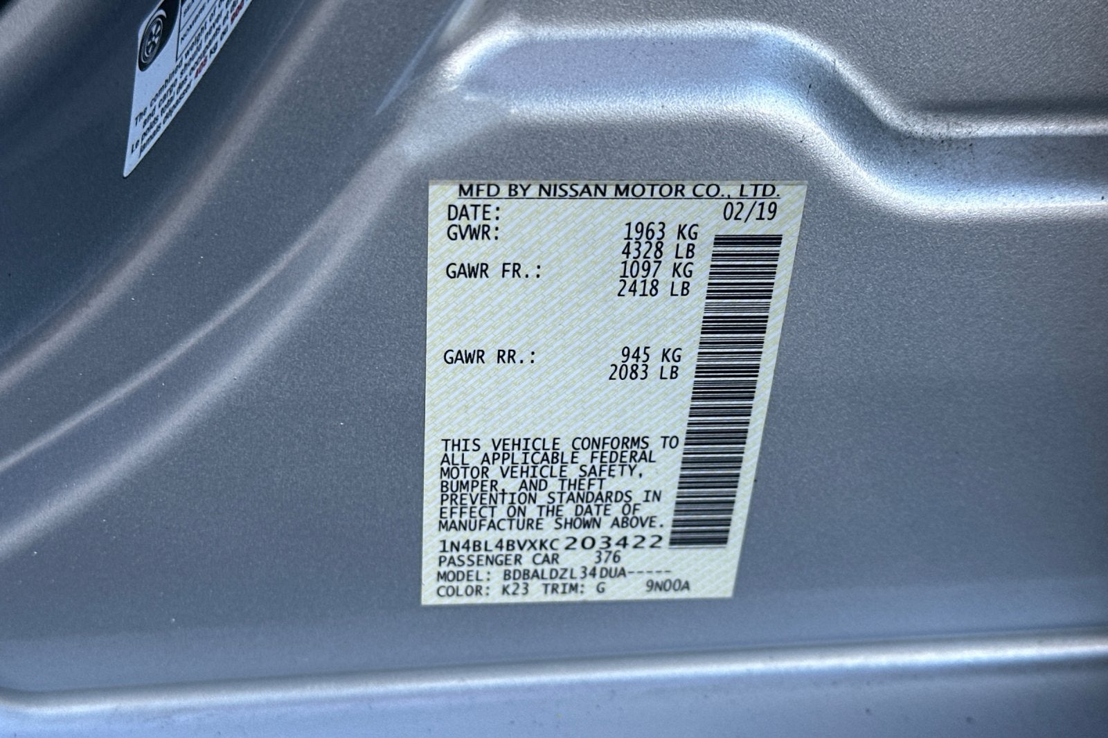 2019 Nissan Altima 2.5 S