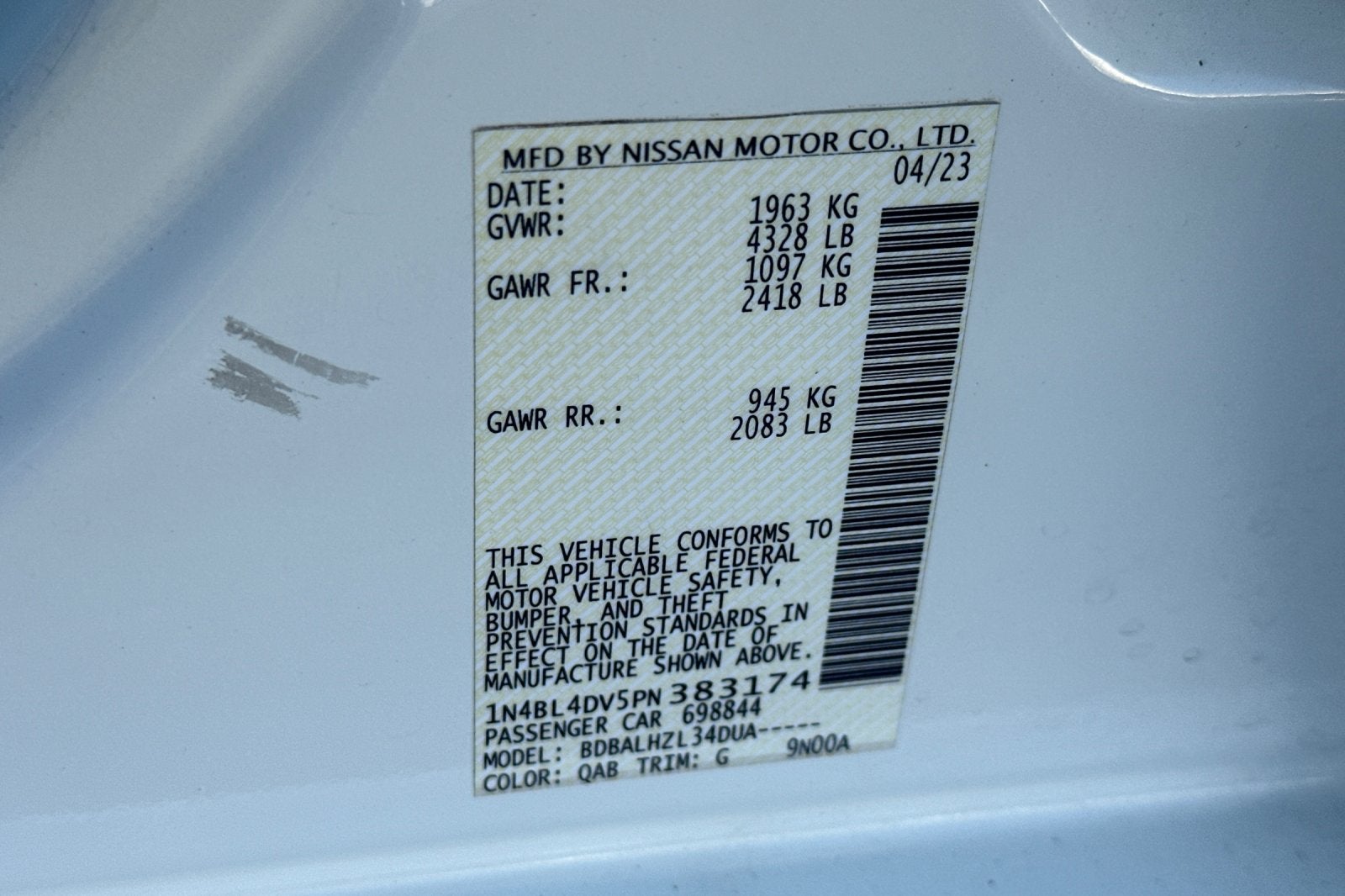 2023 Nissan Altima 2.5 SV