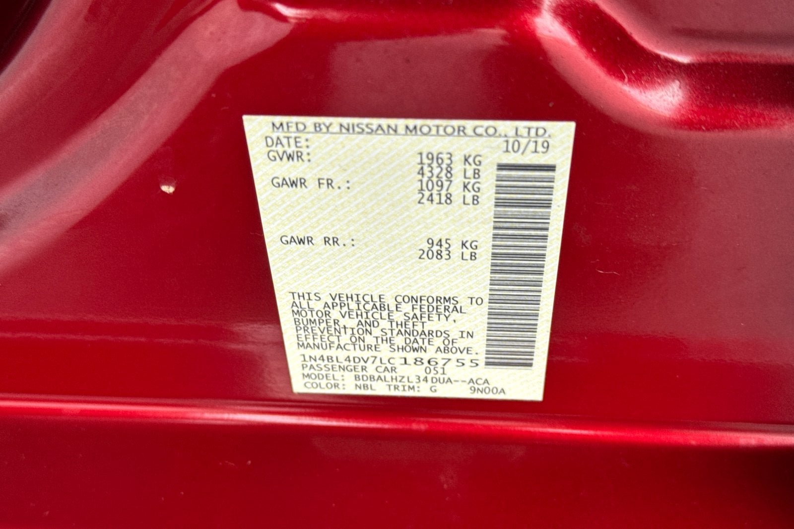 2020 Nissan Altima 2.5 SV