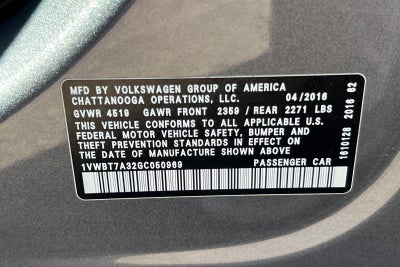 2016 Volkswagen Passat 1.8T SE