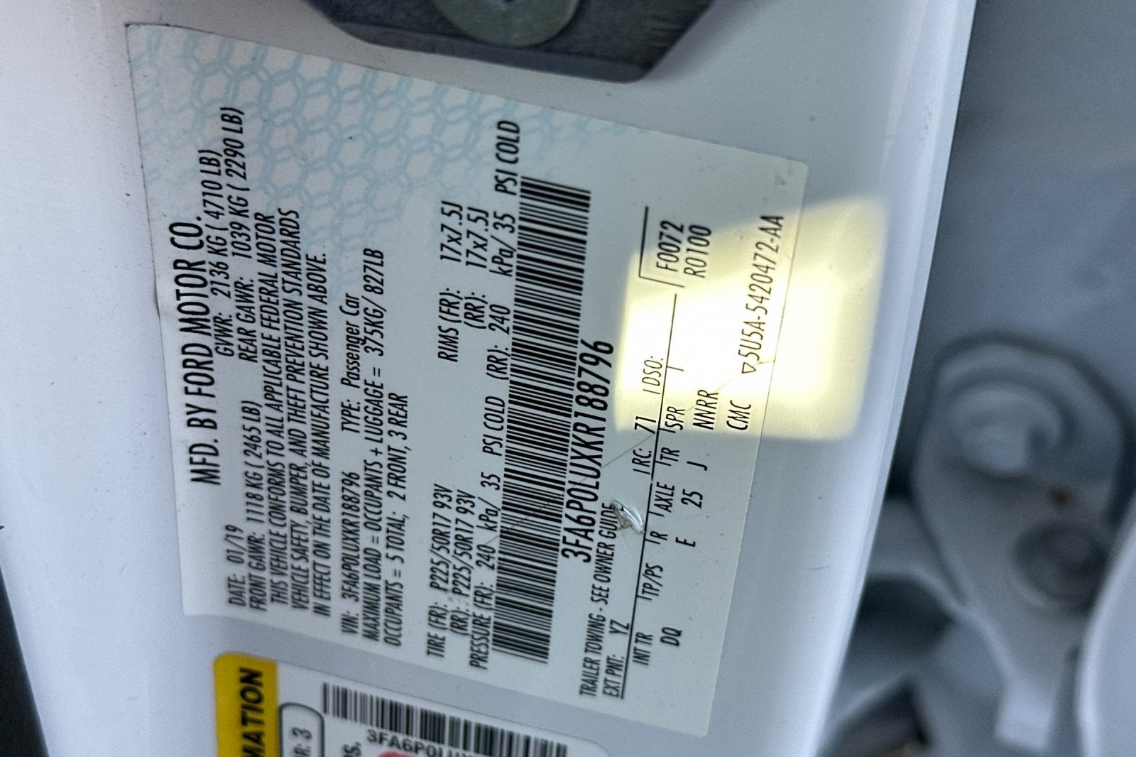 2019 Ford Fusion Hybrid SE