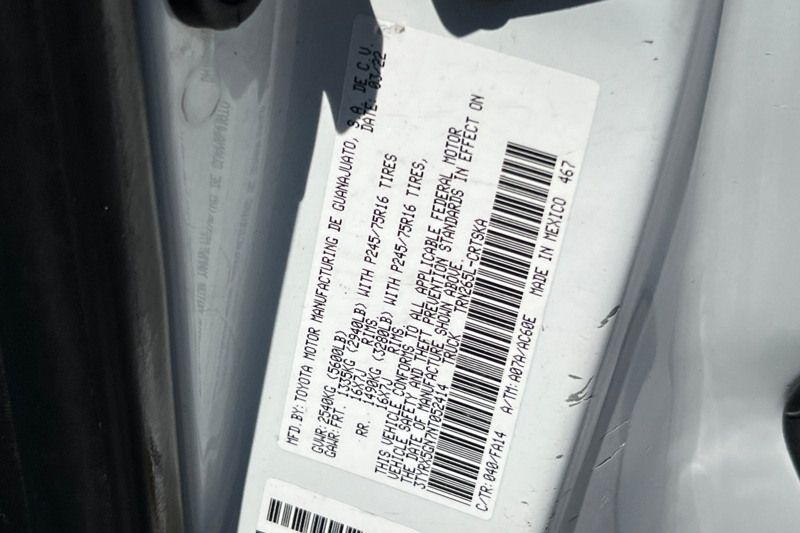 2022 Toyota Tacoma SR