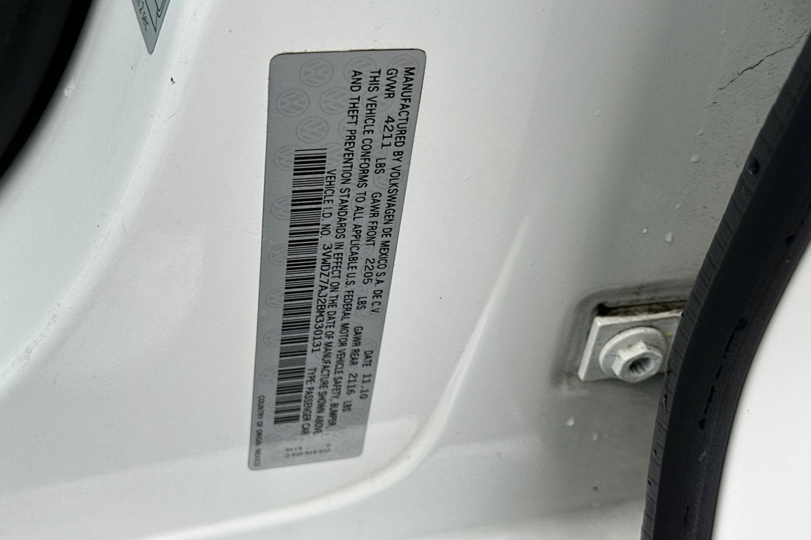 2011 Volkswagen Jetta SE w/Convenience PZEV