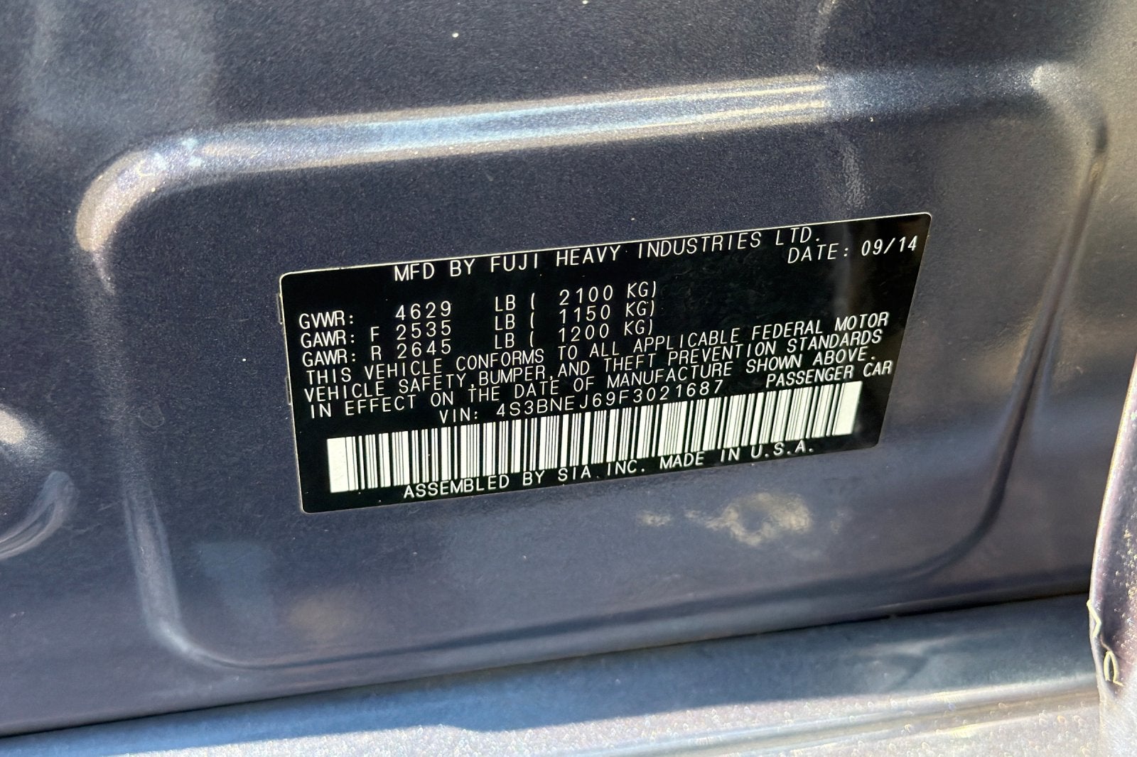 2015 Subaru Legacy 3.6R Limited