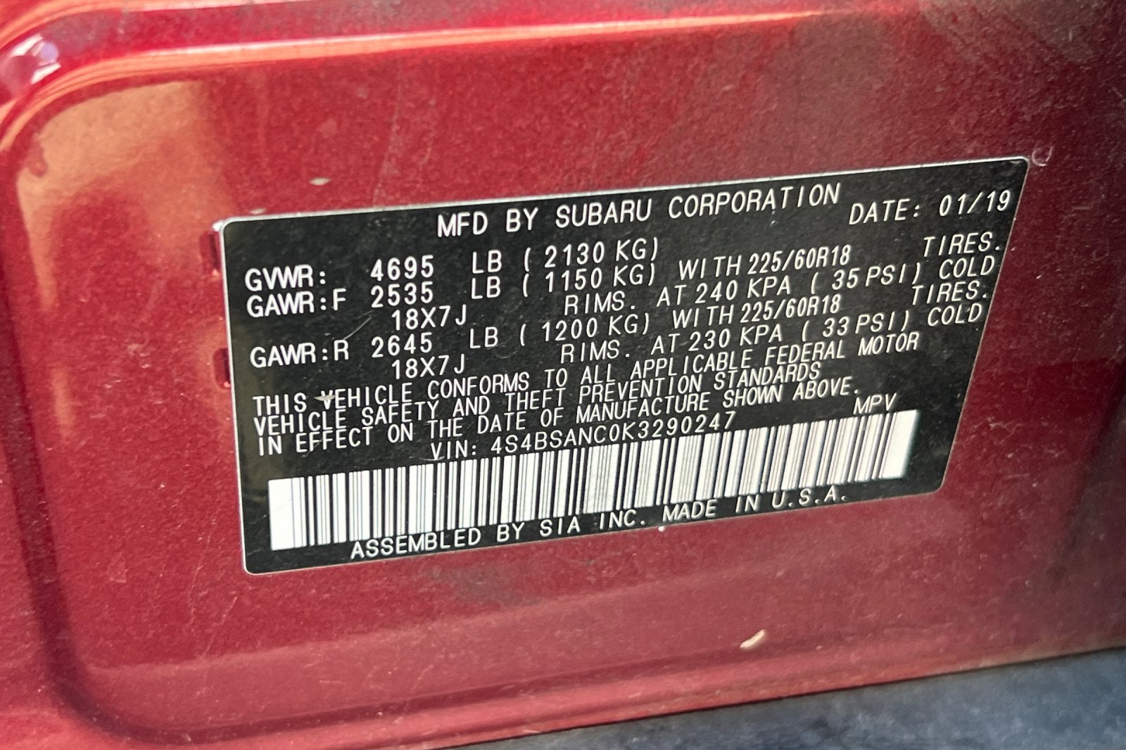 2019 Subaru Outback Limited