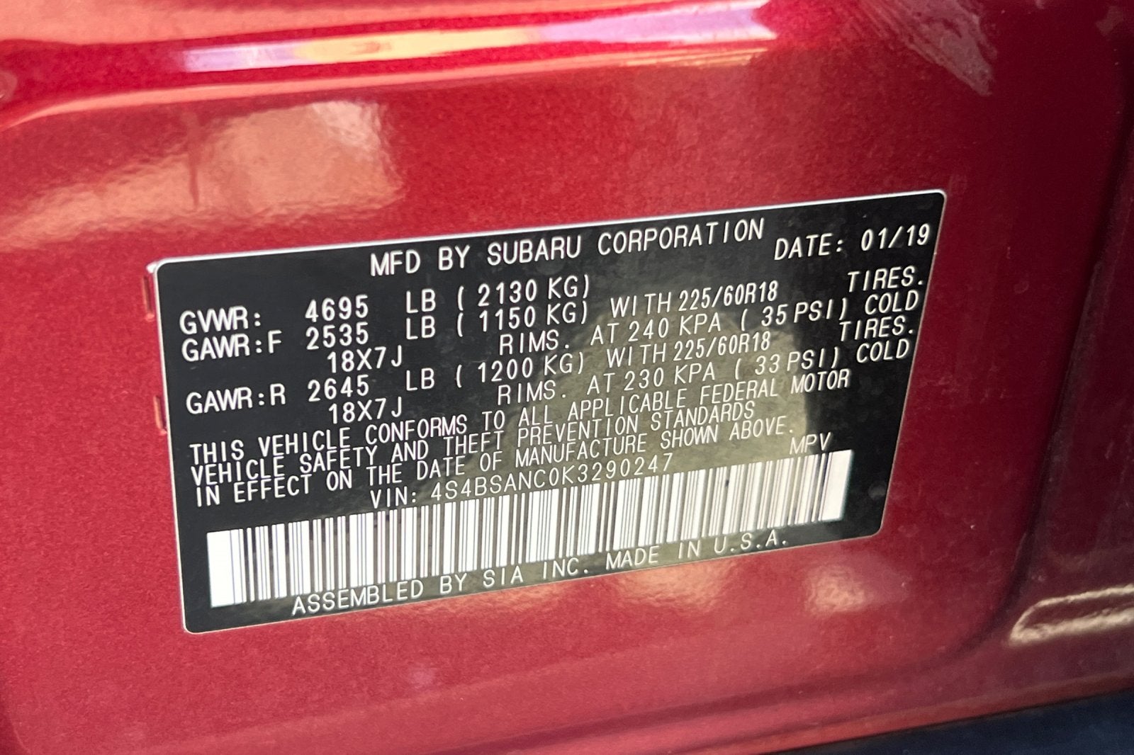2019 Subaru Outback Limited