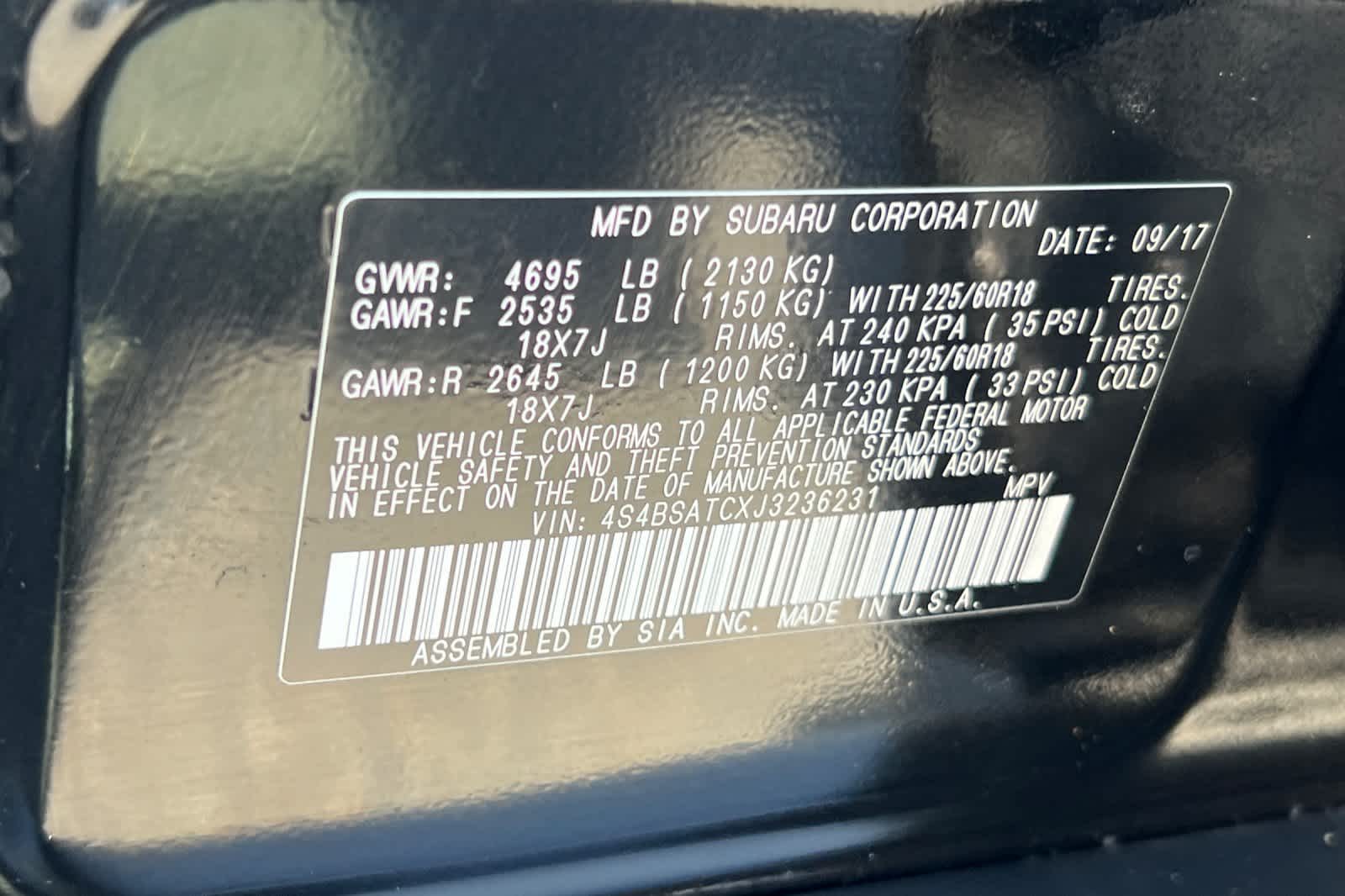 2018 Subaru Outback Touring
