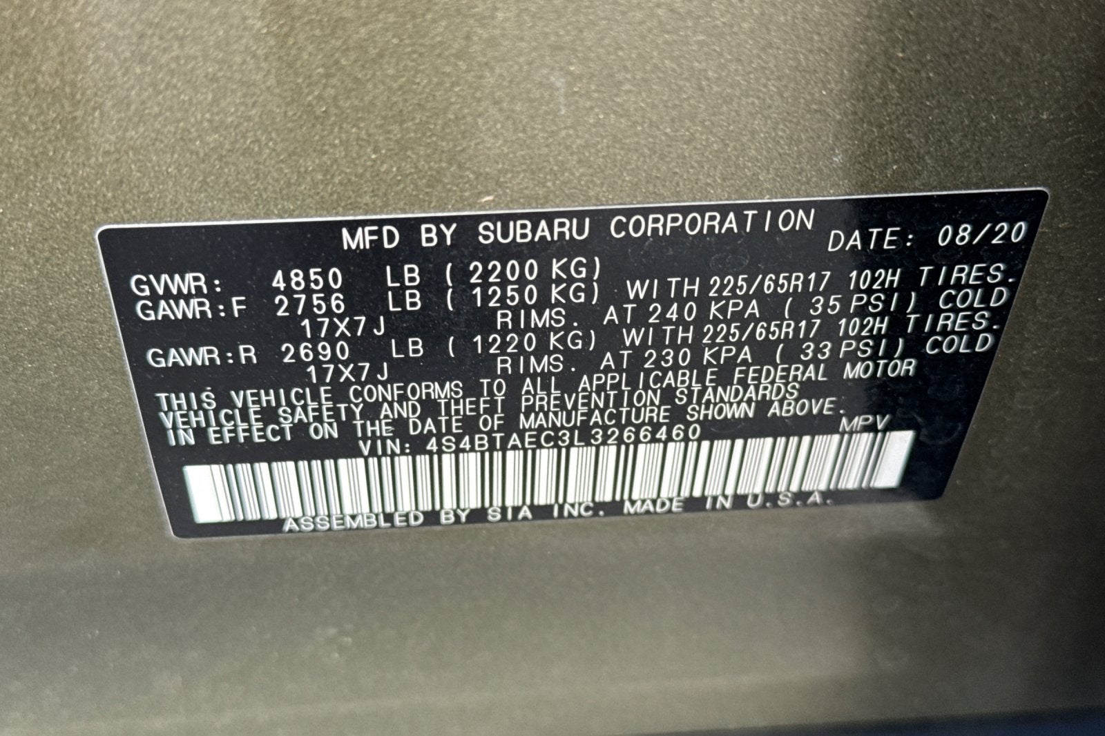 2020 Subaru Outback Premium