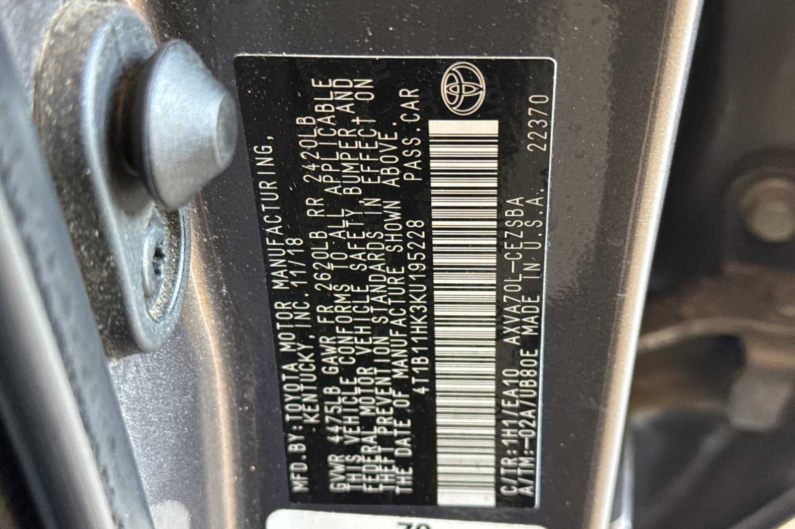 2019 Toyota Camry SE