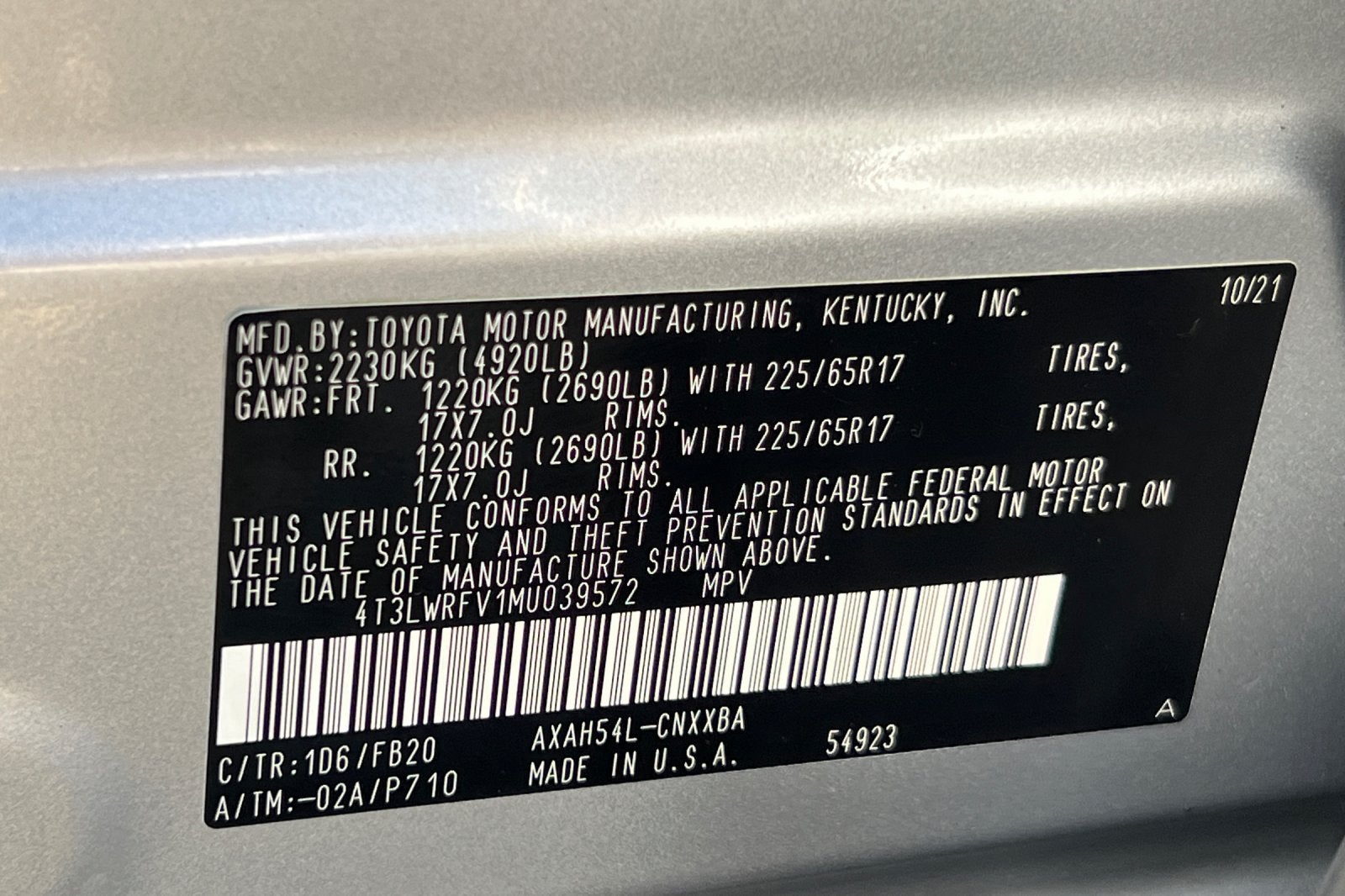 2021 Toyota RAV4 Hybrid LE