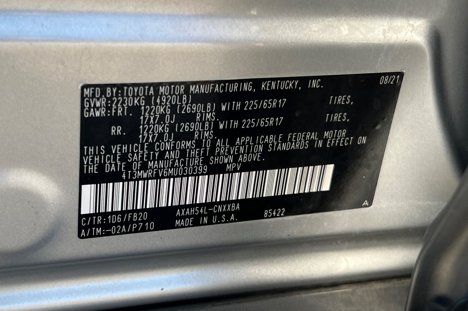 2021 Toyota RAV4 Hybrid LE