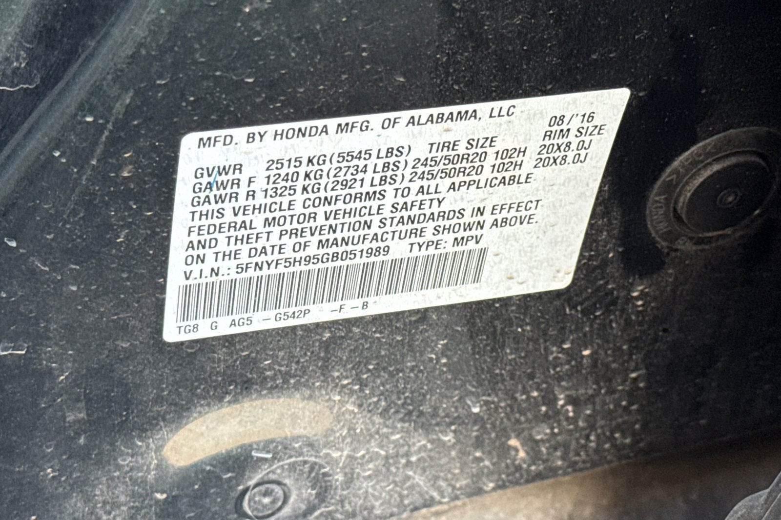 2016 Honda Pilot Touring