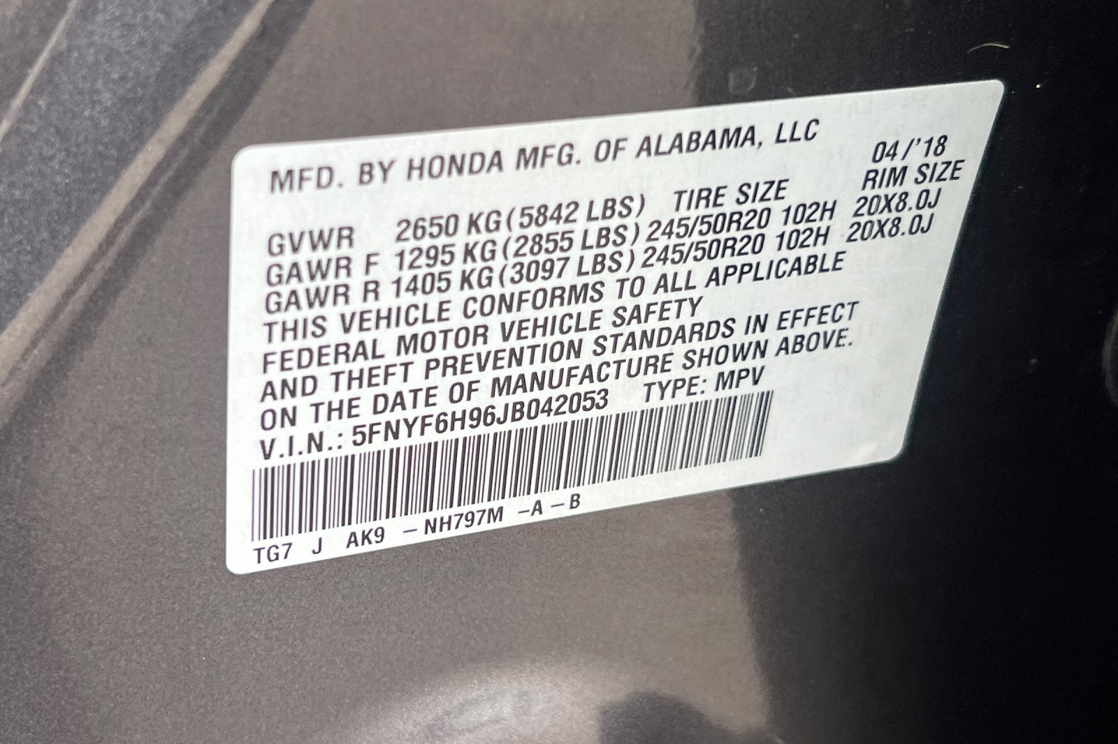 2018 Honda Pilot Touring