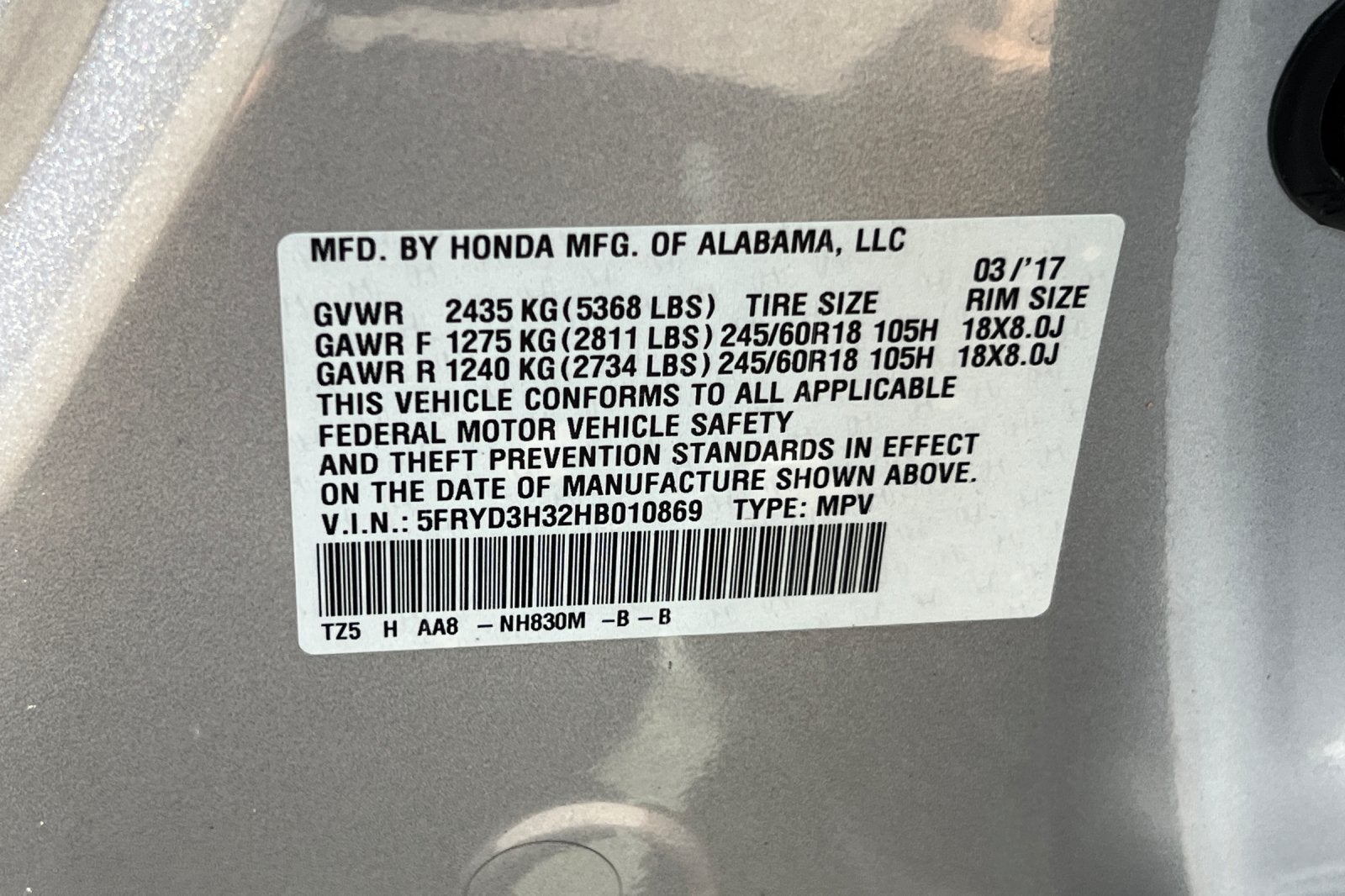 2017 Acura MDX Base