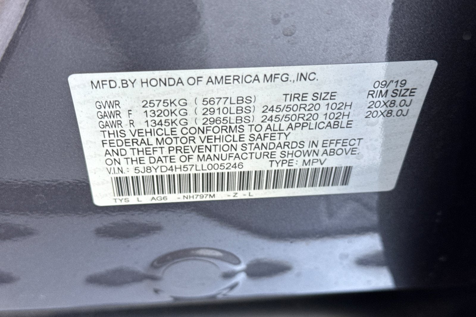 2020 Acura MDX w/Technology Pkg