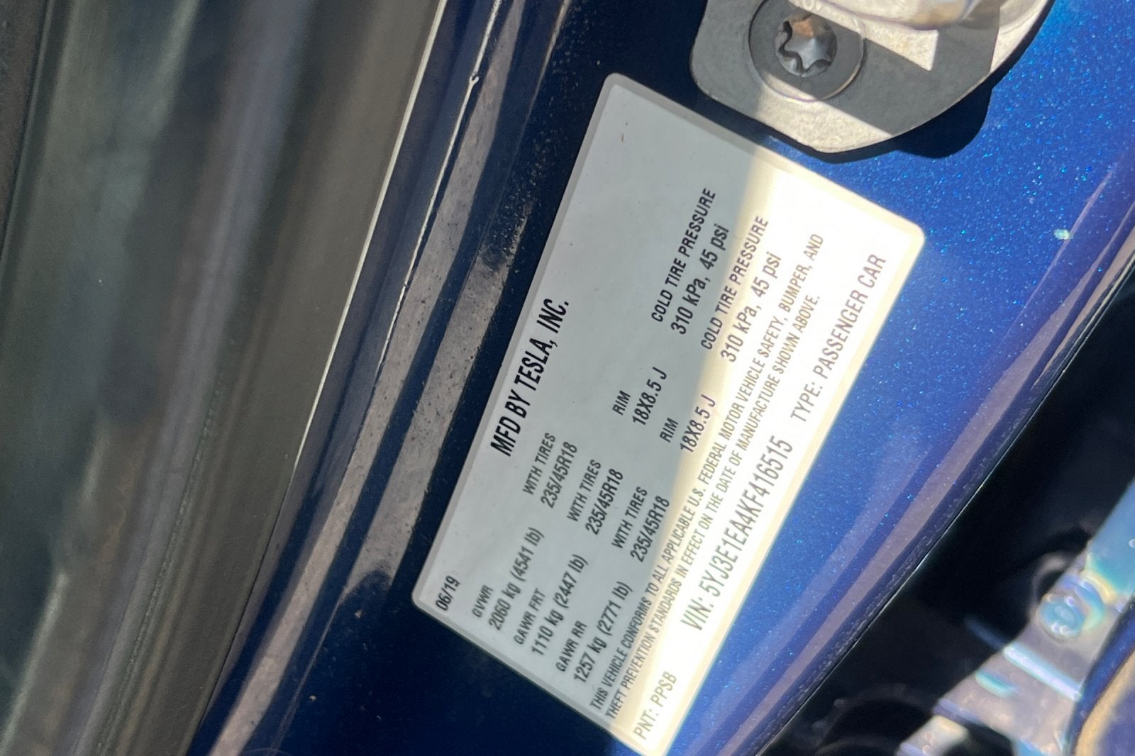 2019 Tesla Model 3 Standard Range