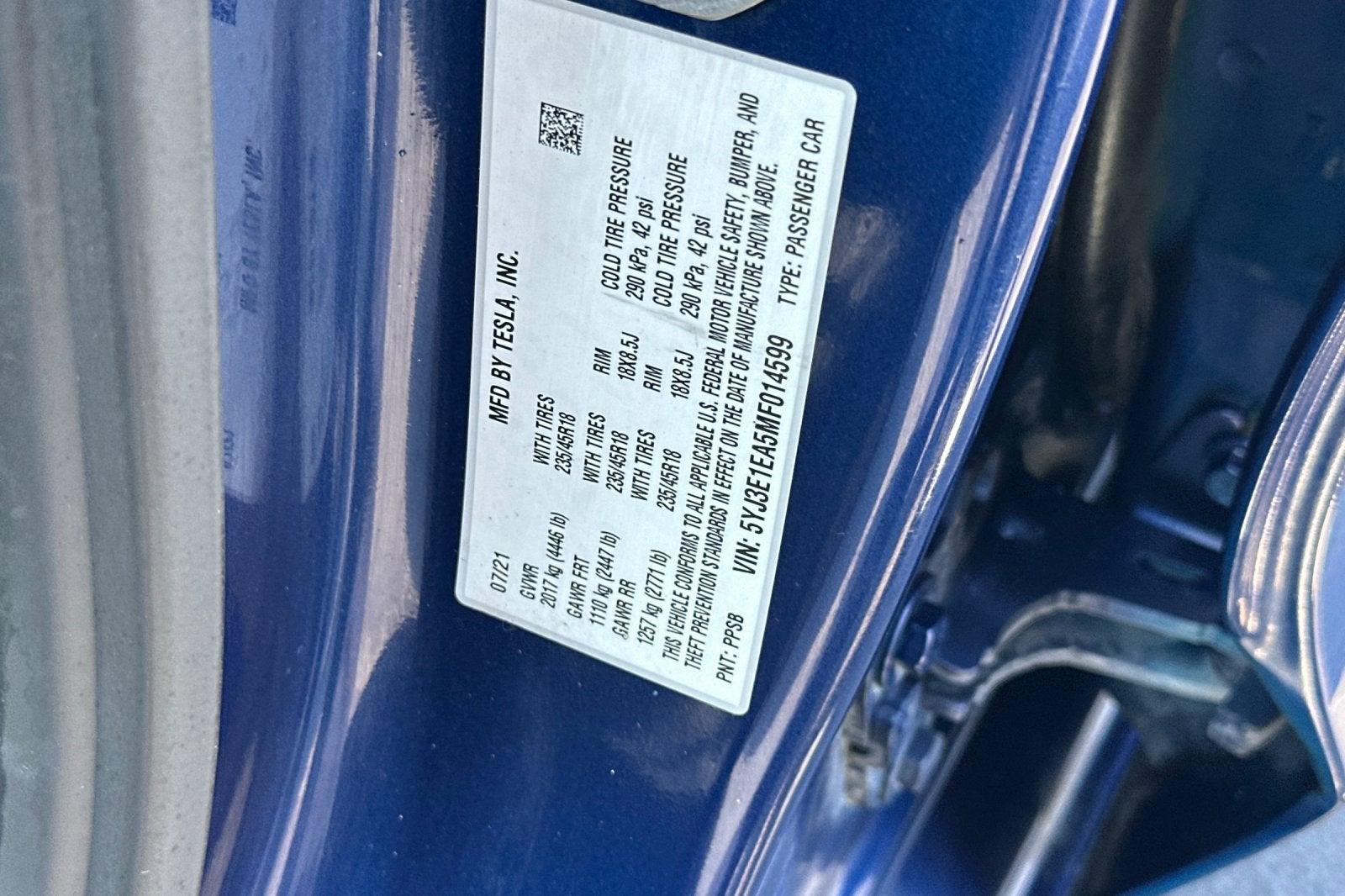 2021 Tesla Model 3 Standard Range Plus