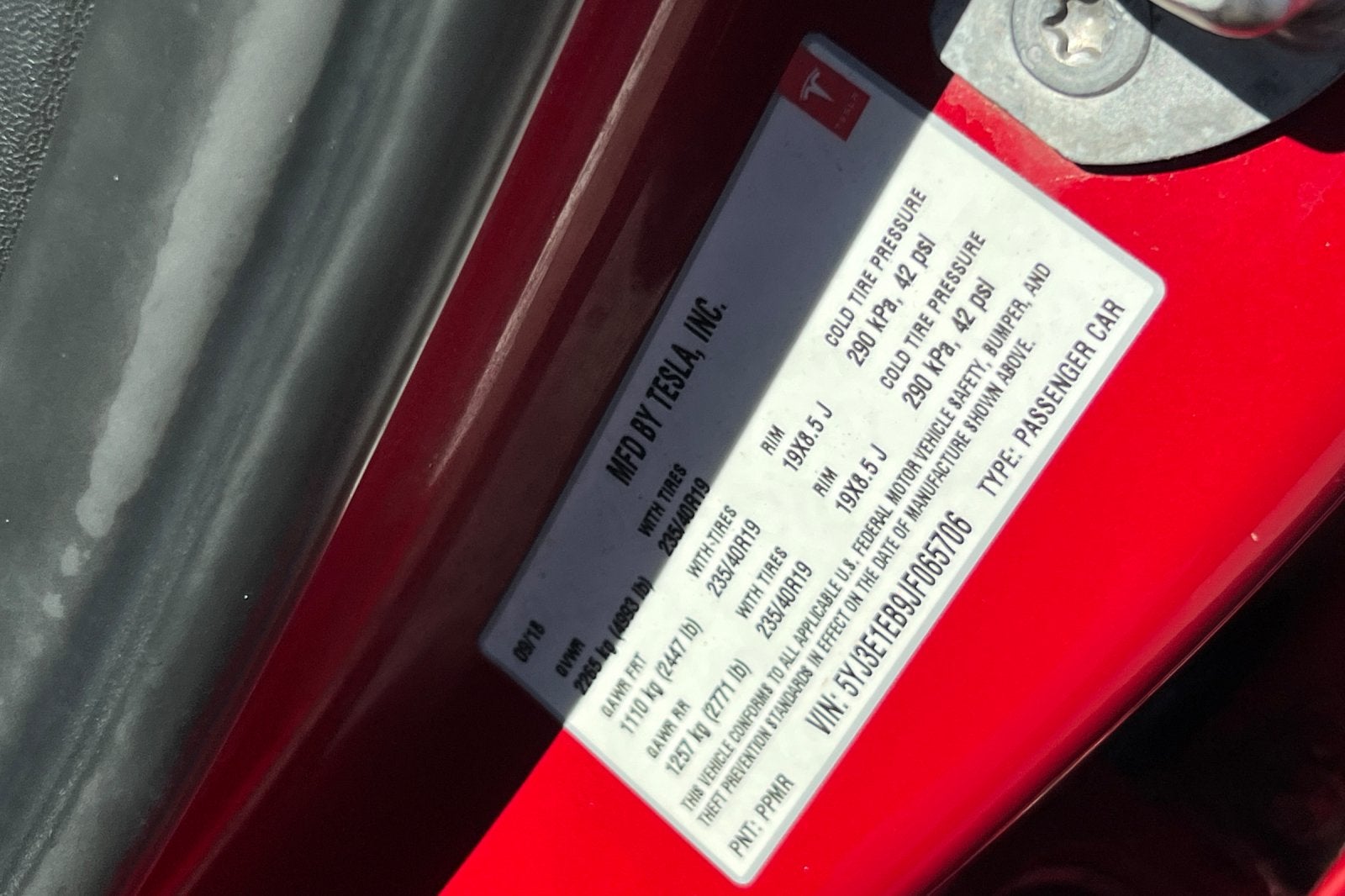 2018 Tesla Model 3 Long Range Battery