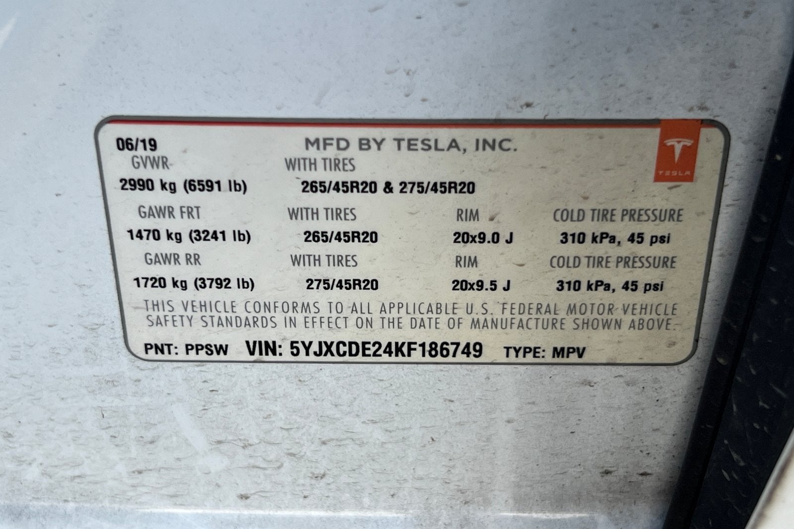 2019 Tesla Model X Standard Range