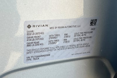 2022 Rivian R1T Adventure Package