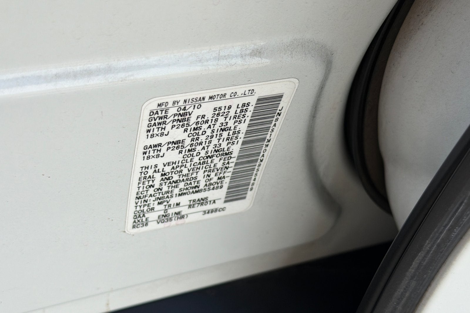 2010 INFINITI FX35 Base