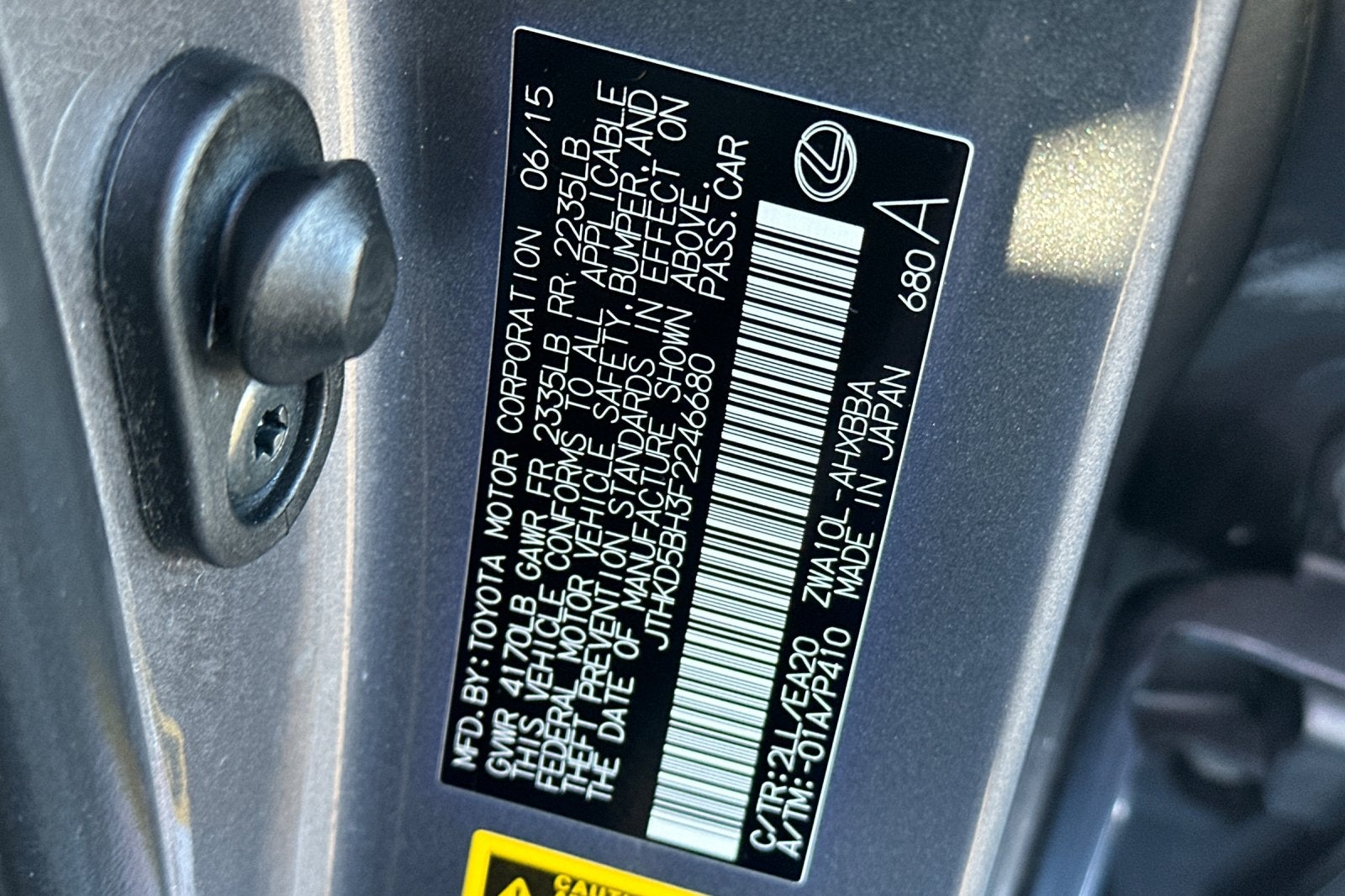 2015 Lexus CT 200h Hybrid