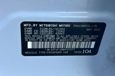 2021 Mitsubishi Mirage G4 LE