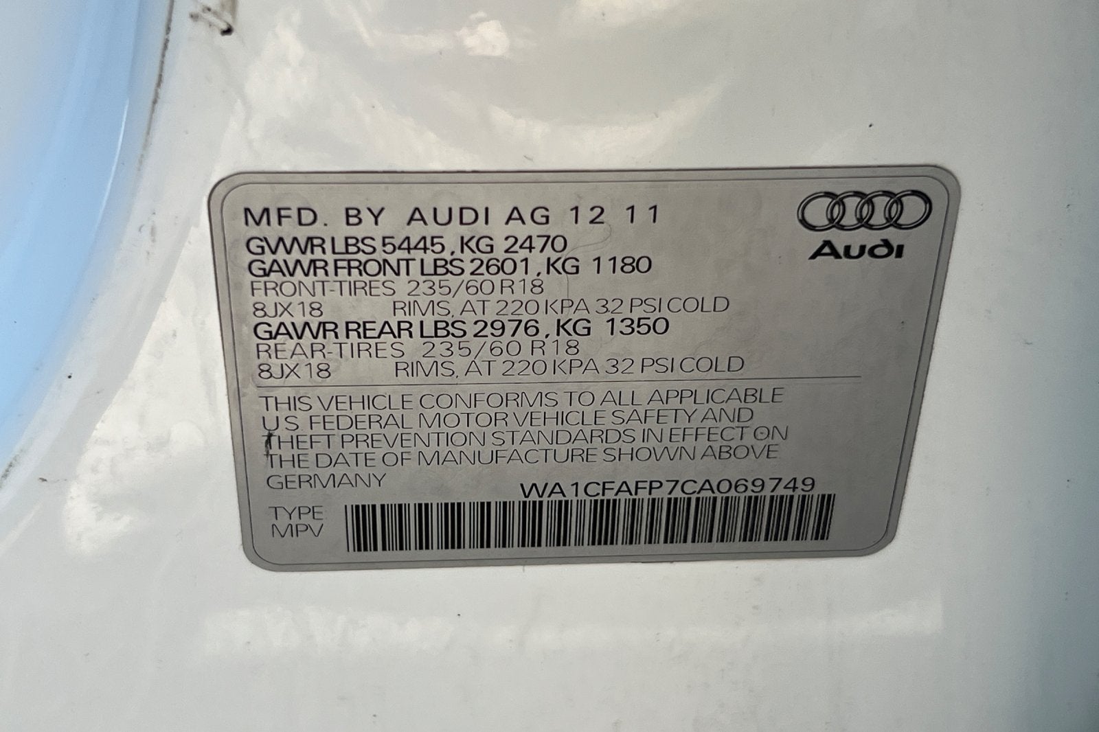 2012 Audi Q5 2.0T Premium
